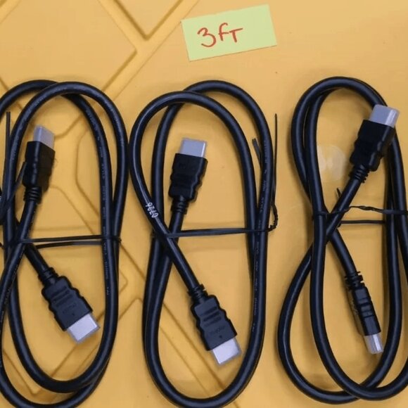 3-Pack HDMI Cable 3ft High Speed 1080P HDTV MOLEX LOT NEW 3PC 3X for DVD Monitor - Picture 1 of 4
